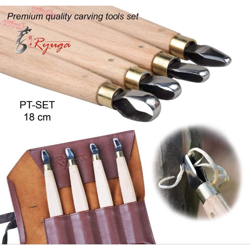Alat Bonsai, Ryuga Carving Tools, Alat Ukir Ryuga, PT-Set isi 4 pcs