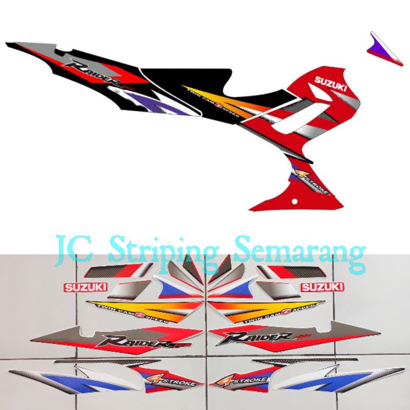 striping satria fu cbu 2005 custom raider merah