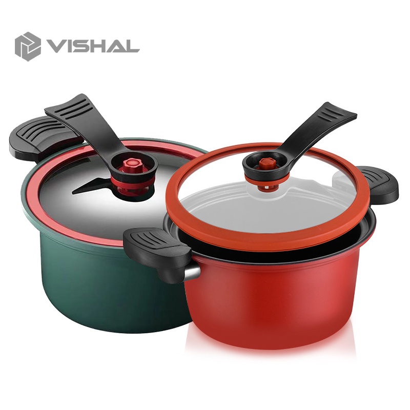 VISANL Presto Serbaguna/Viral Panci Presto Teflon Anti Lengket Texania 3.5 liter Teflon Pressure Cooker VS-1805