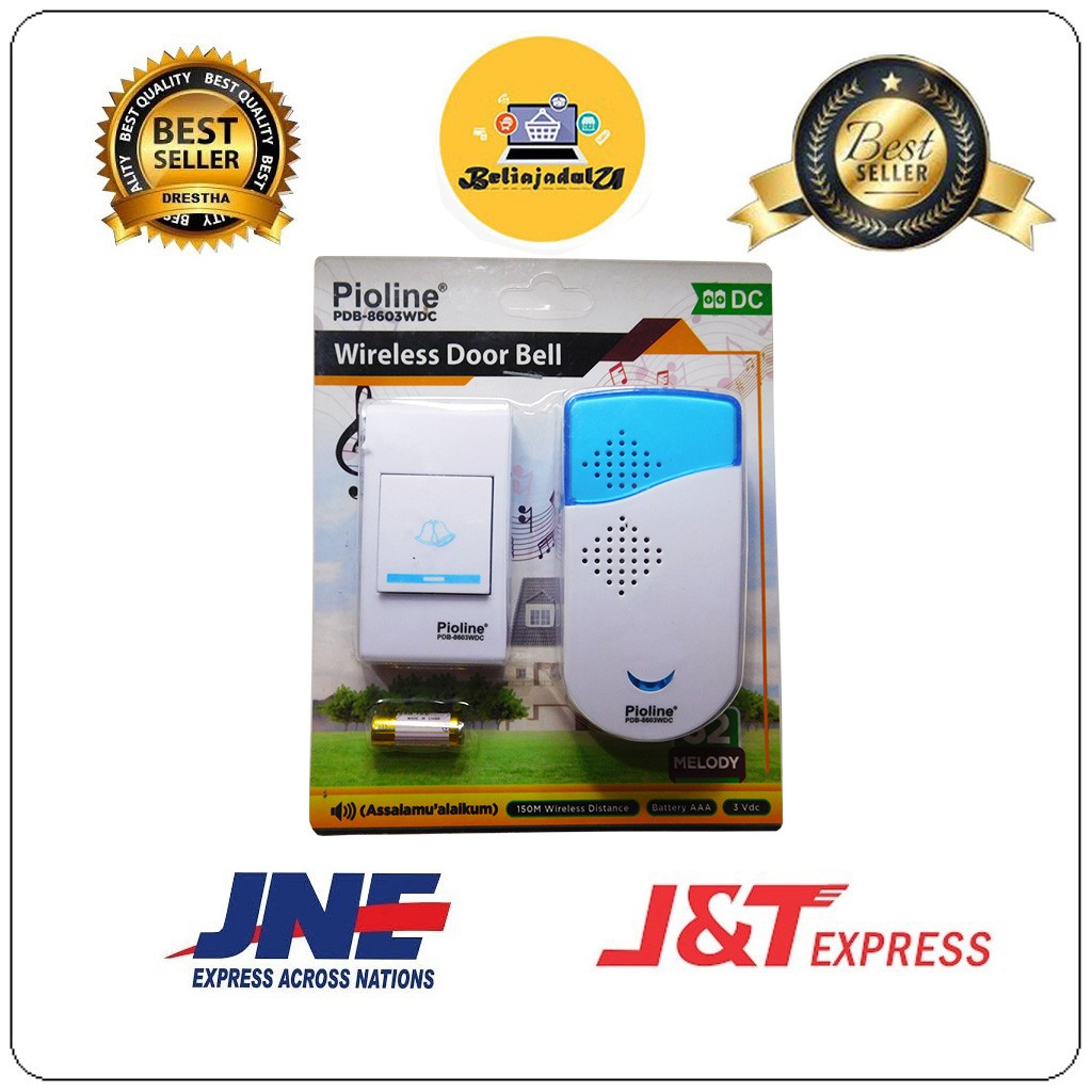 Beliajadulu88 Wireless Door Bell Bel Pintu Rumah 32 Melody Pioline PDB-8603WDC