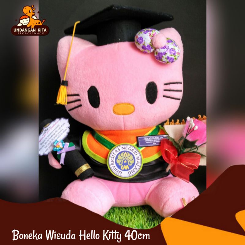 Boneka Wisuda Hello Kitty Universitas Negeri Malang