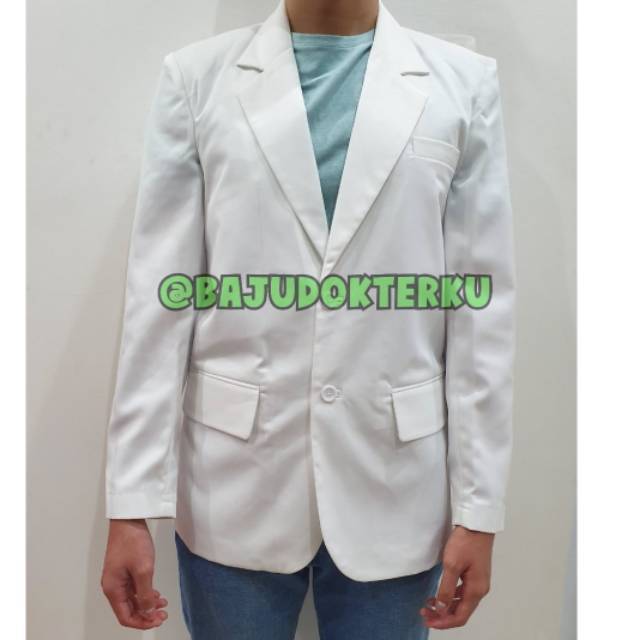 Jas Apoteker Pria DUA SAUDARA Putih Gading LENGAN PANJANG