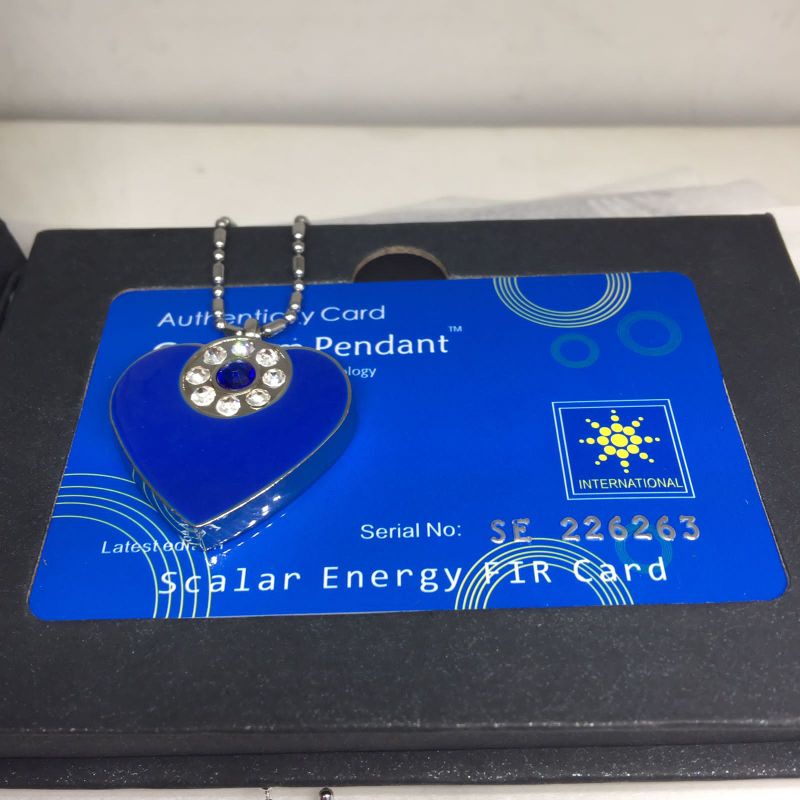 Kalung Kesehatan Terapi Asli - Quantum pendant asli - kalung kesehatan bio energi -Kalung Quantum Pendant Motif Love Permata Biru Love Biru