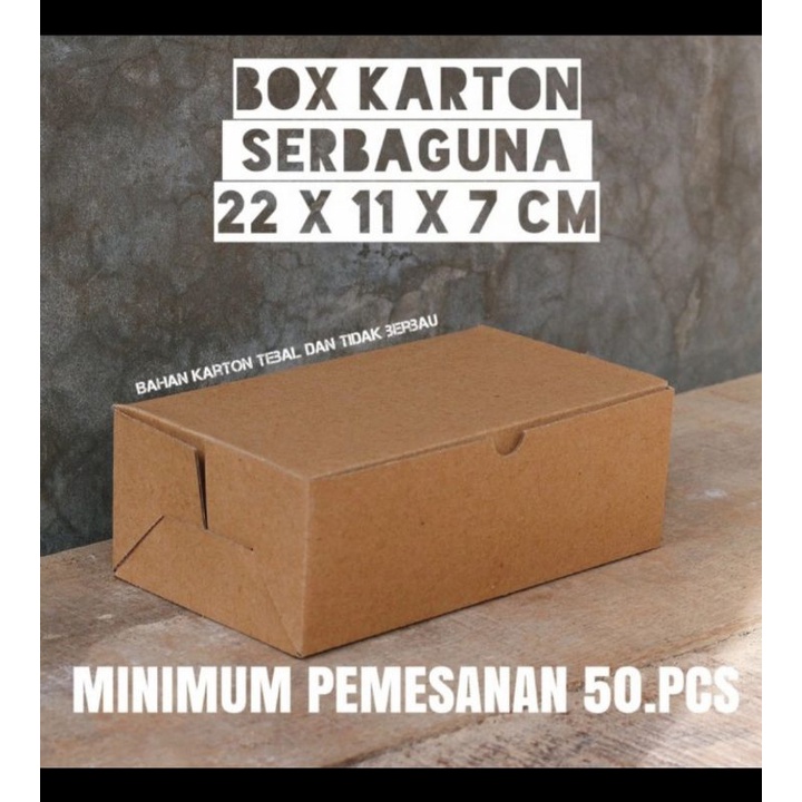 

BOX KARTON SERBAGUNA 22 x 11 x 7 cm