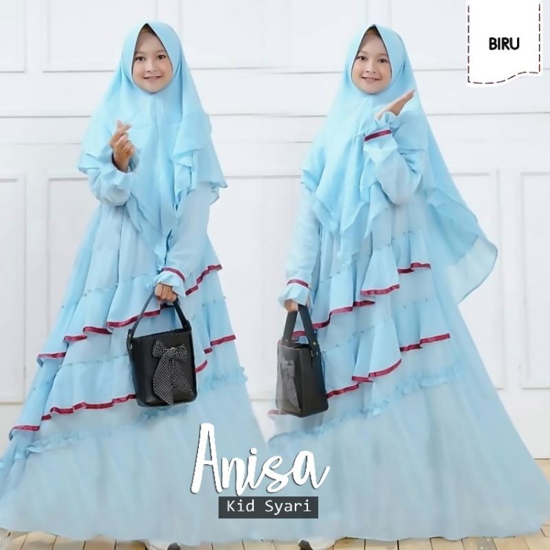 SYARI ANISA KID ANAK, MOSCREPE, GAMIS HIJAB MUSLIM, DRESS MAXY