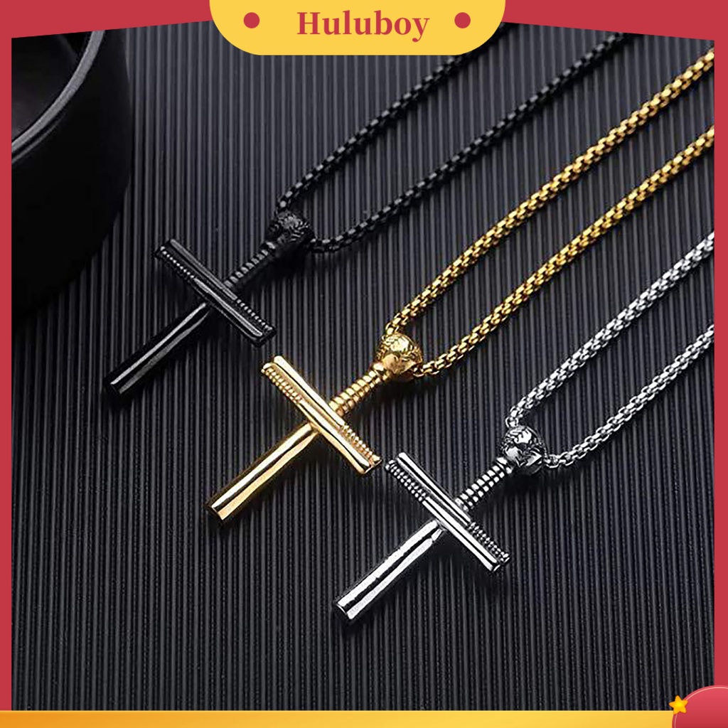 Hu Hu Hu Hu Hu Alat Bantu Pasang Kacamata♡ Kalung Liontin Salib Tahan Gores Untuk Pria