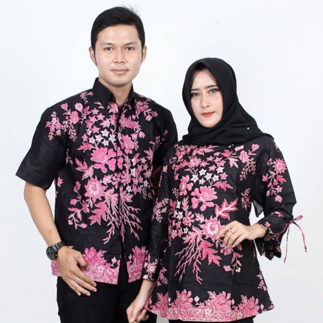 Batik couple bunga pink
