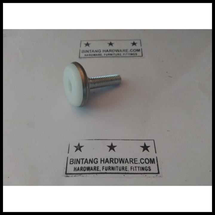 Kaki Stabil Bulat Nilon Besi Adjuster Feet Kursi Meja Putih Belum Mur