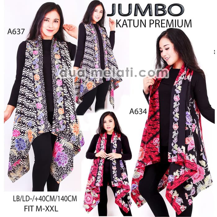 Outerwear batik wanita outer gamis rompi luaran fashion muslim tunik