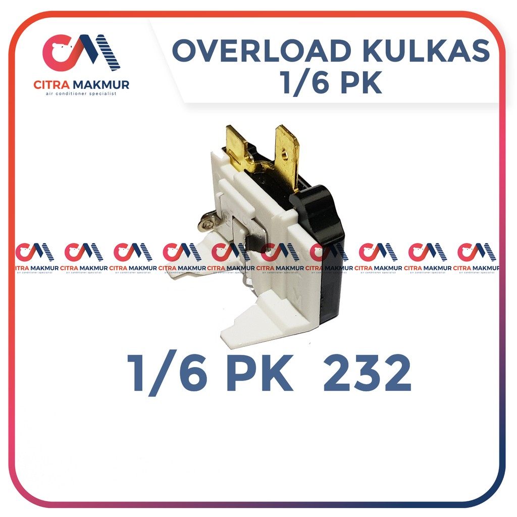 Overload Klixon Kulkas dua pintu 232 Gepeng 2 putih refrigerator bimetal kompresor compressor