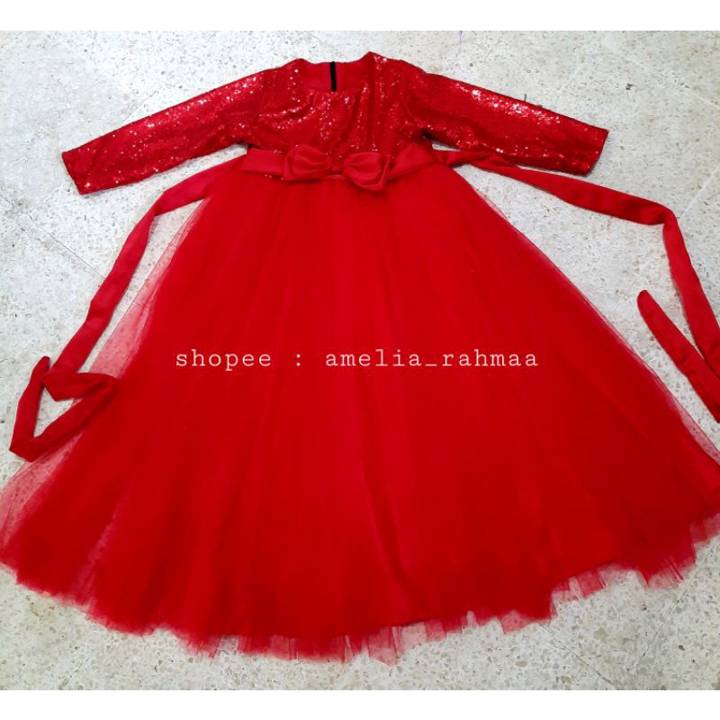 gamis sequin tutu baju pesta ulang tahun anak perempuan pesta bisa couple dan riquest warna