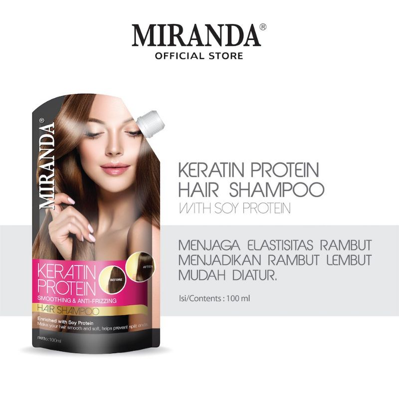 Miranda Keratin Protein Hair Shampoo (Perawatan Rambut Shampo) 100ml