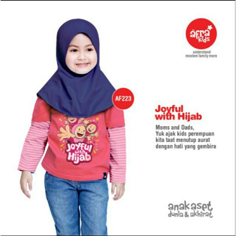 SALE Kaos Afrakids AF223 &quot;Joyful with Hijab&quot; Lengan Panjang