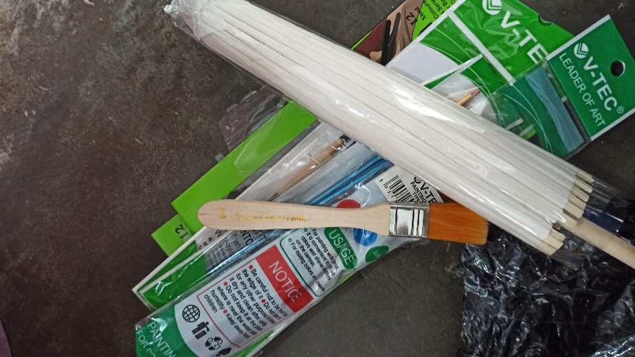 Murah ! Baru ! Payung Kertas Putih Diameter 40cm / Payung Lukis Gambar Panjang 20 Cm V- Tec