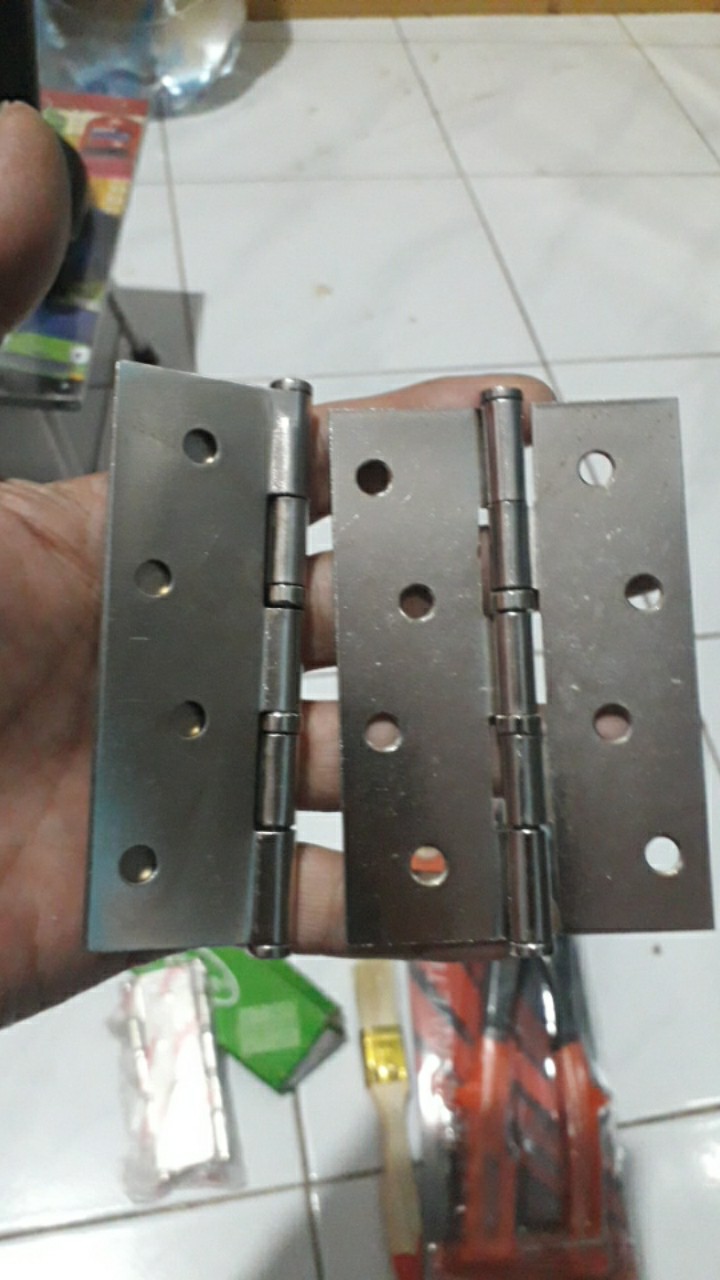 Engsel Pintu 4 Tipis Silver