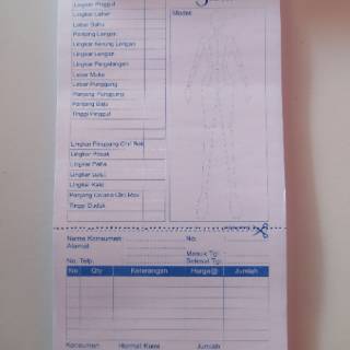 Nota order jahit atau nota untuk penjahit Shopee Indonesia Nota order jahit atau nota untuk penjahit Shopee Indonesia