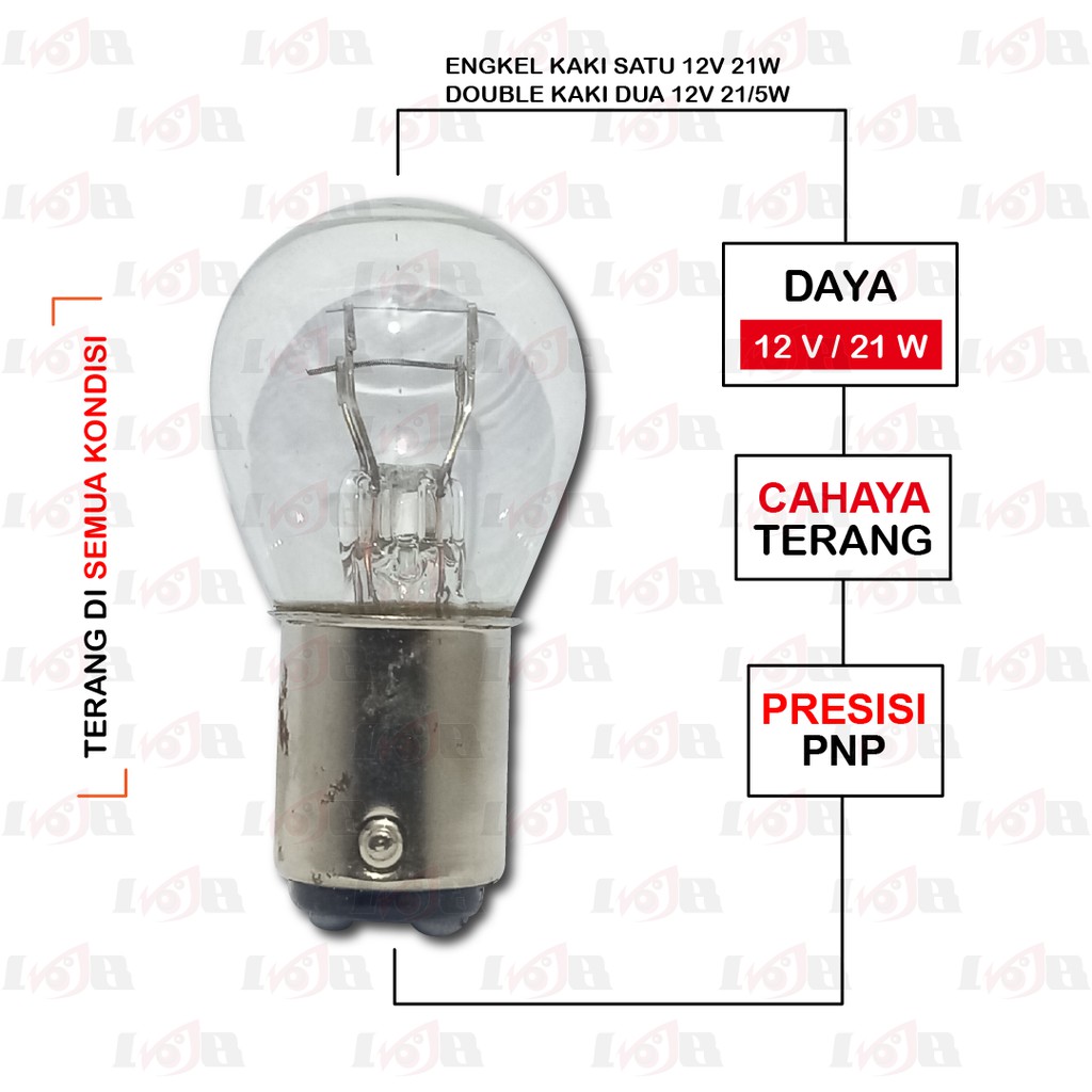 Bohlam Rem Universal 12v 25w Lampu Stop Belakang Motor Mobil S25