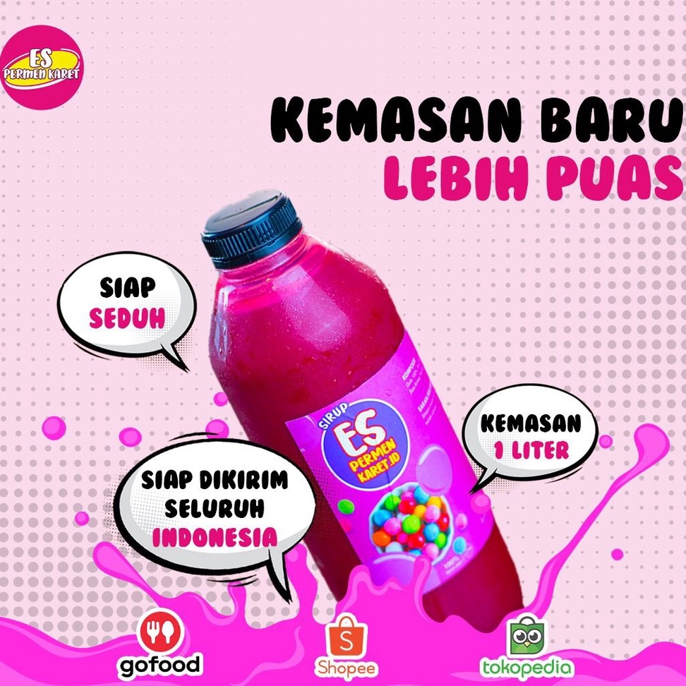 Es Permen Karet Sirup Viral Surabaya Kemasan 2 Liter