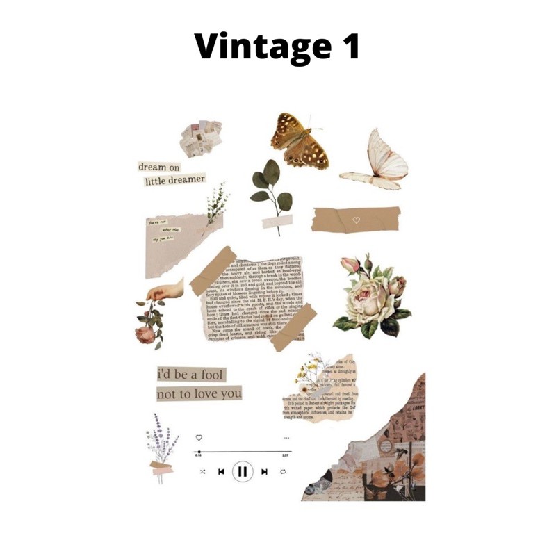 Sticker Pack Journal Sticker Vintage Scrapbook Aesthetic