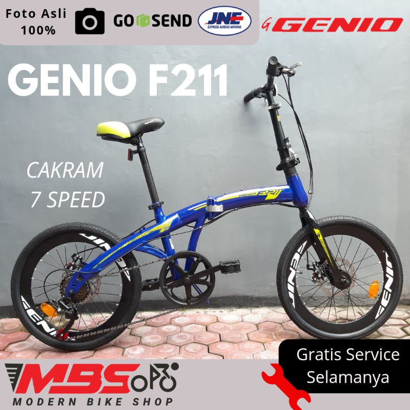  Sepeda  Lipat  Genio F211 20 inch Murah 7 speed by united  