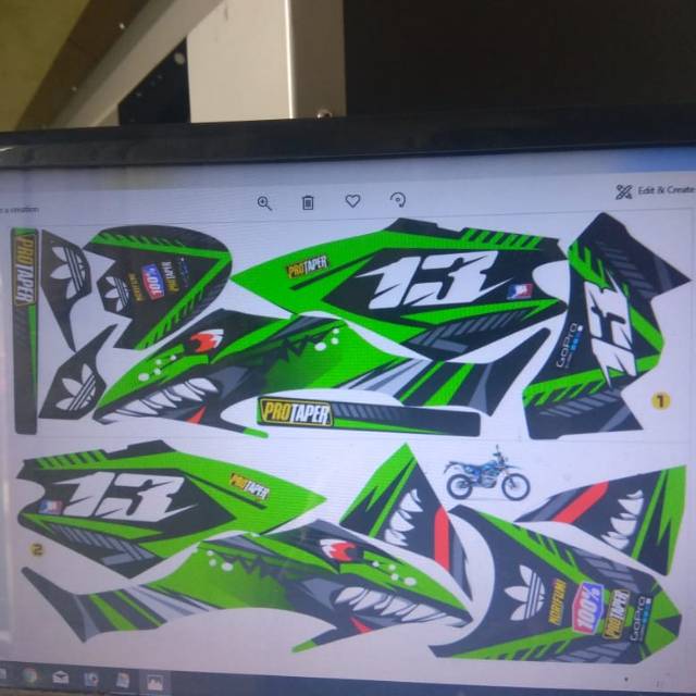 Klx bf decal, hiu hijau