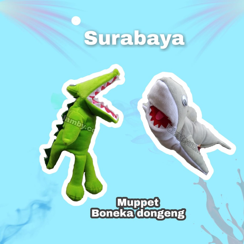 boneka tangan boneka dongeng boneka musikal muppet sura baya hiu dan buaya