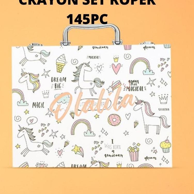 

[PRODUK 6BK7S] Crayon Set Koper Premium Lengkap Komplit Besar Mewah 145 pcs New Model crayon souvenir hadiah ulang tahun lebaran CAY