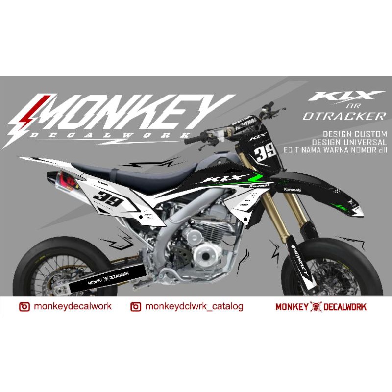 DEKAL STICKER DECAL KLX D-TRACKER SIMPLE CUSTOM SIMPLE