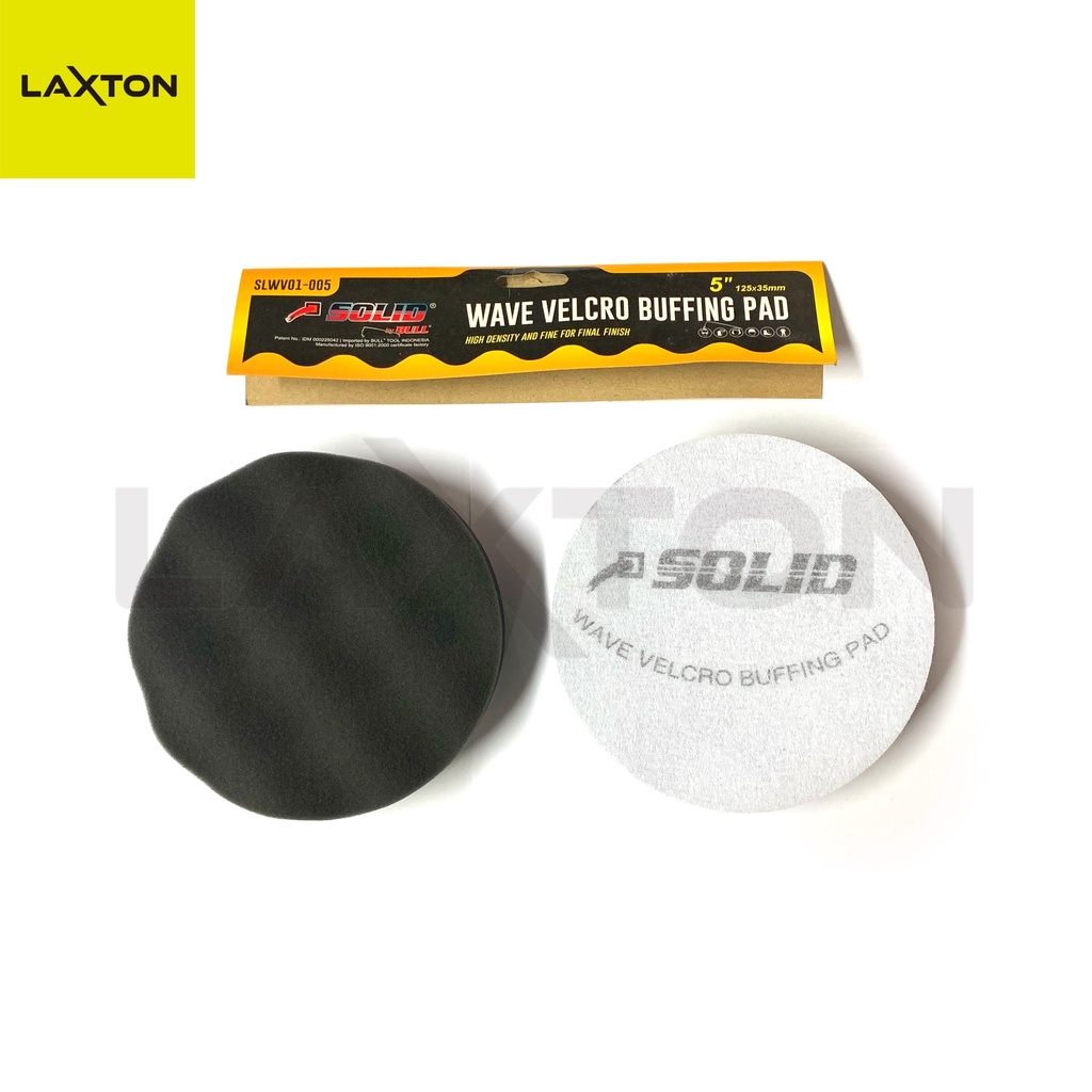 Solid Wave Velcro Buffing Pad Busa Spon Poles Motor Mobil Polisher