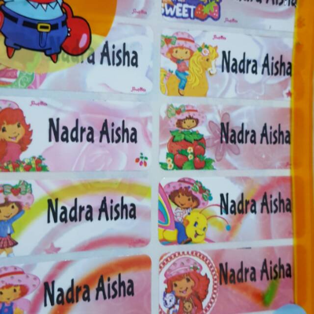 

label nama waterproof STRAWBERRY SHORTCAKE