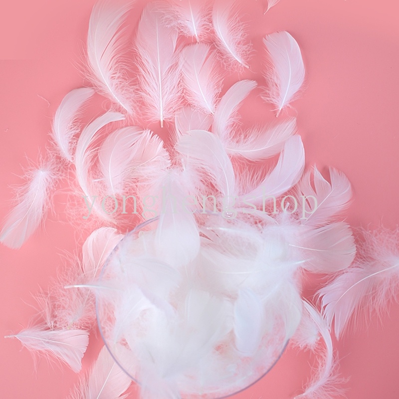 100 Pcs/set Macaron Color Feather Handmade Light String Dream Catching Net Balon Isi Ornamen DIY Hadiah Dekorasi