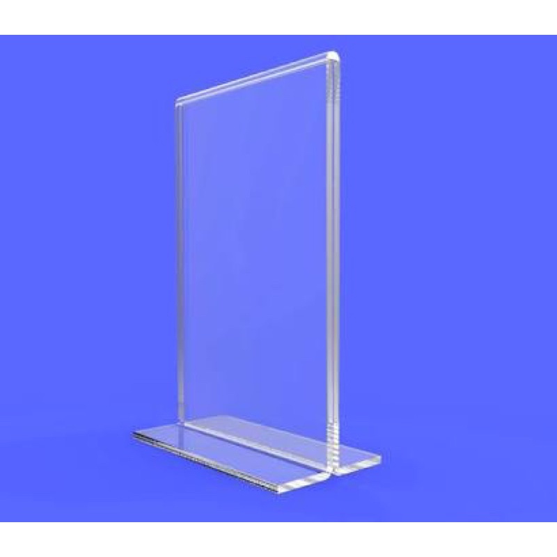 

Acrylic 2mm tent card T ukuran T 12 cm x P 8 cm