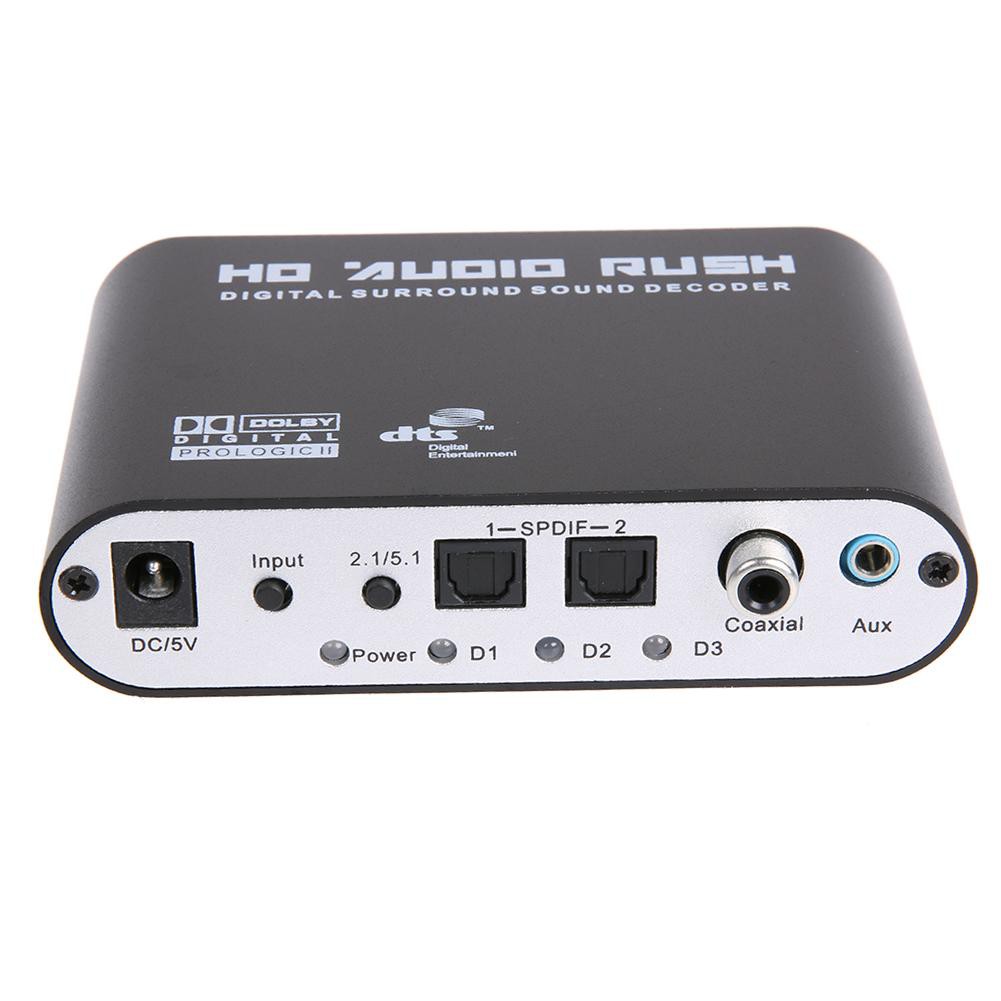 MOJITO 5.1 Audio Rush Digital Sound Decoder Converter - Optical SPDIF/ Coaxial AC3 DTS to 5.1CH Audio RCA