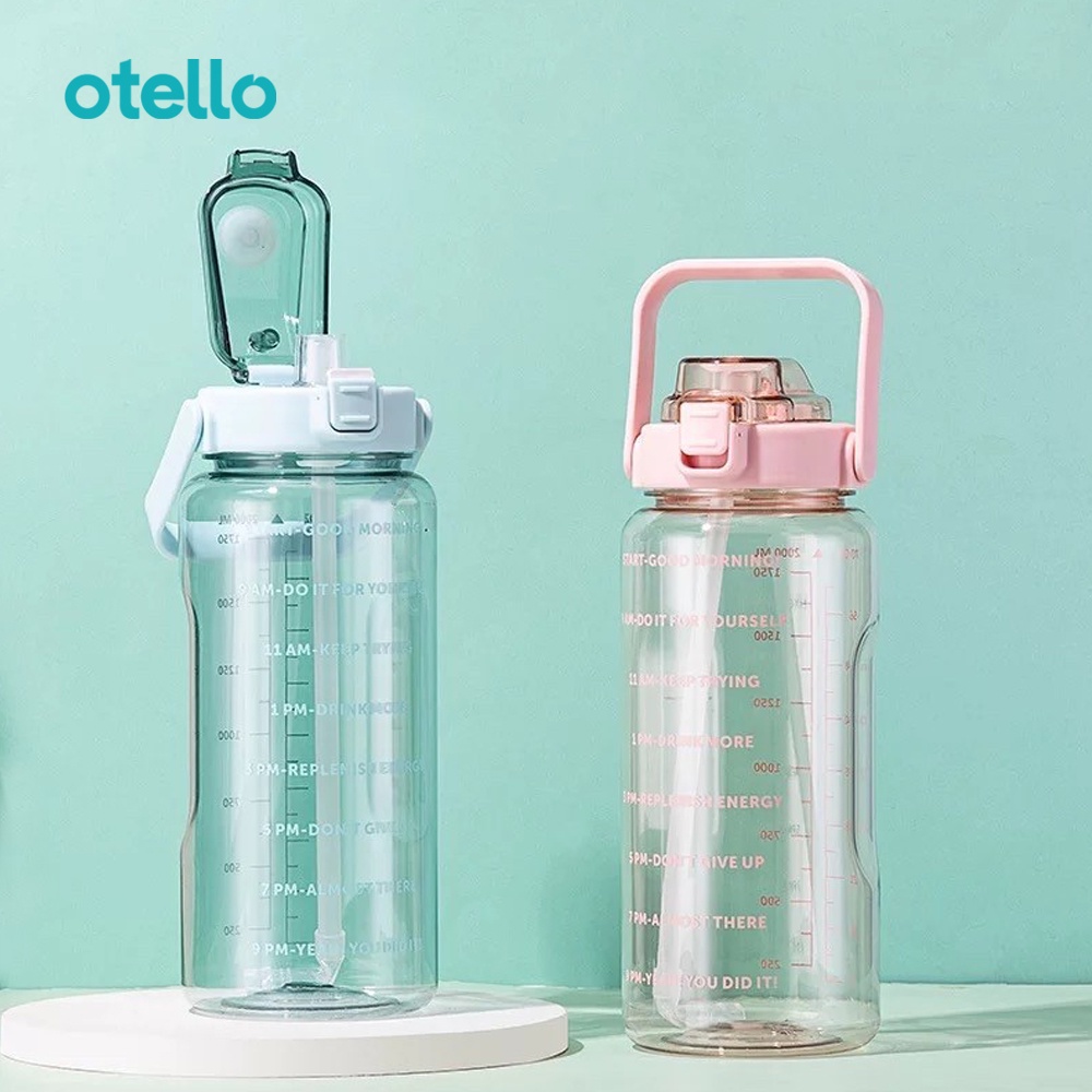 Titan Botol Minum 2 Liter Otello Bottle Air Minum Motivasi 2L Premium 2 Litre Transparan