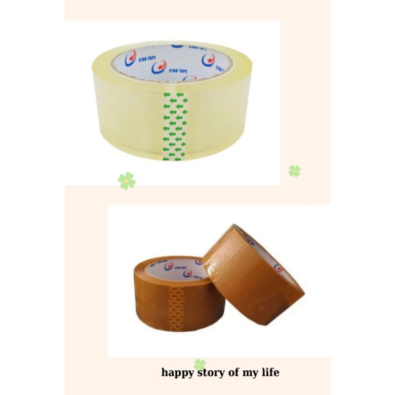 

Star Tape Lakban Bening & Coklat 45mm x 100 Yard Per Pcs