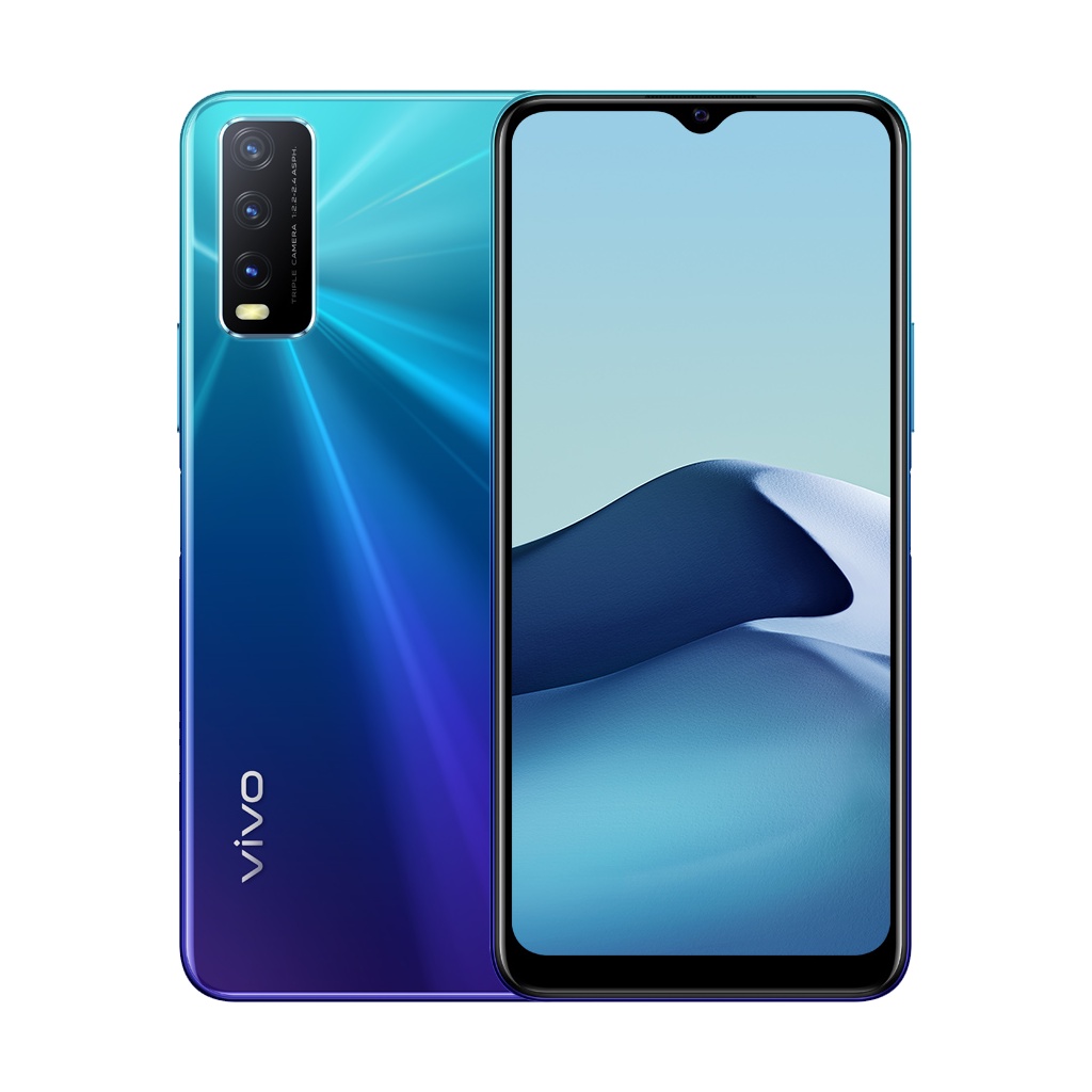 Vivo Y21 RAM 4GB+1GB ExtenDed ROM 64GB GARANSI RESMI Handphone vivo hp vivo y20 terbaru hp vivo y21 murah promo bisa cicilan bisa COD gratis ongkir vivo y21t y20-y20 4+64 Biru