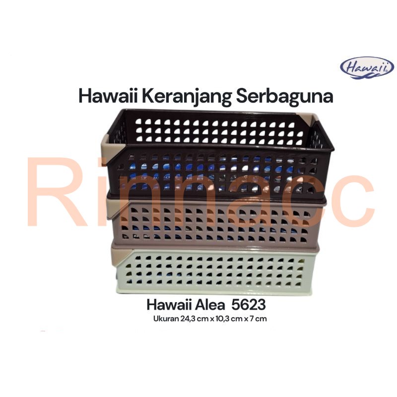 Keranjang Serbaguna Alea Hawaii 5623 Tempat Sendok Garpu Alat Tulis / Keranjang Persegi Panjang Stackable Dapat Disusun Aesthetic