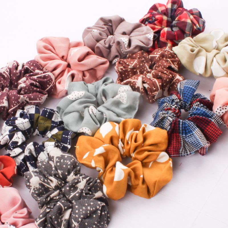 IKAT RAMBUT KOREA SCRUNCHIE HAIRBAND AKSESORIS RAMBUT WANITA FULL KARET