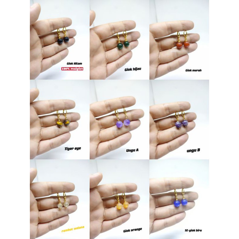 anting batu giok 10M asli Import