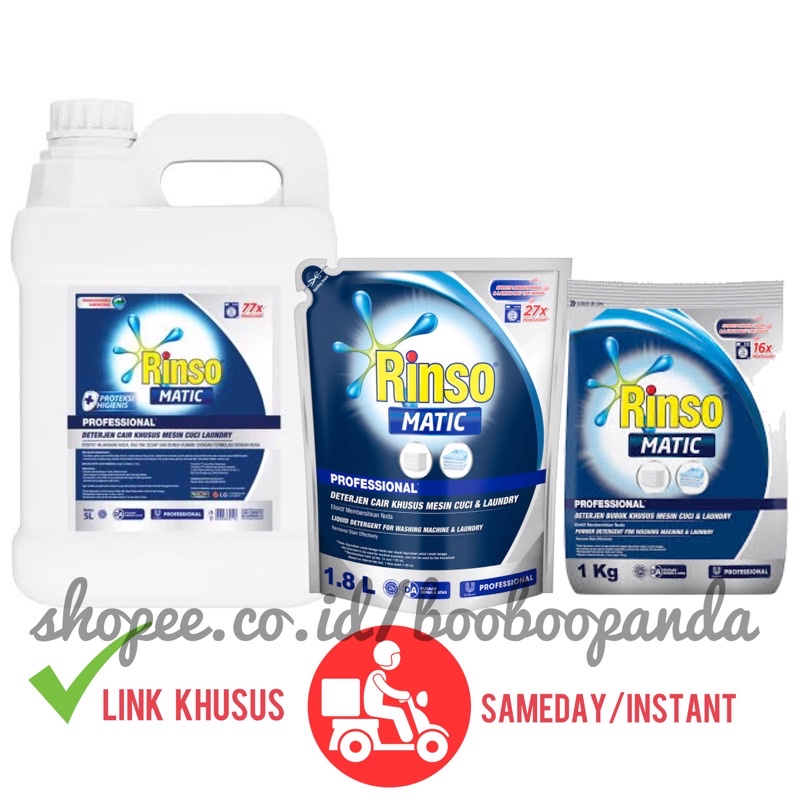 Rinso Matic Cair 5 / 4,5 Liter 1,8 / 1,65 Liter dan Bubuk 1kg
