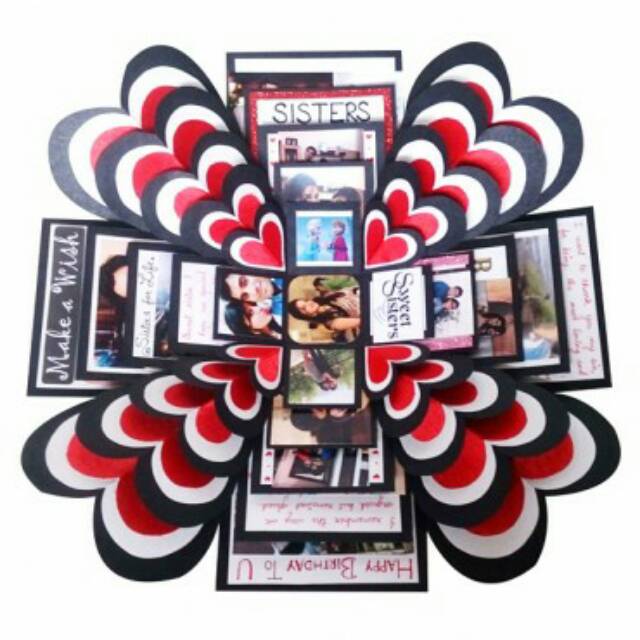 

Explosion box .Hadiah ulang tahun, valentine , dll