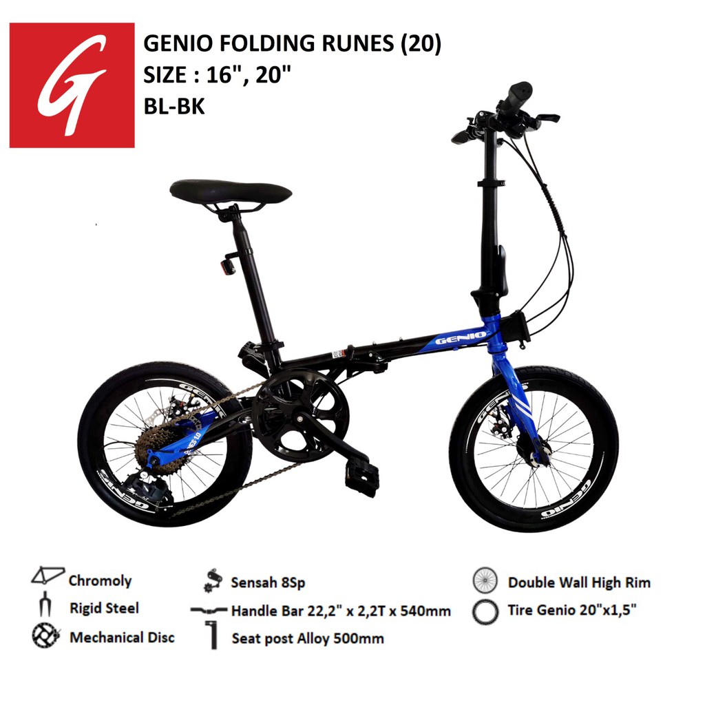 Sepeda lipat 16 inch Genio Runes 1.0 CRMO