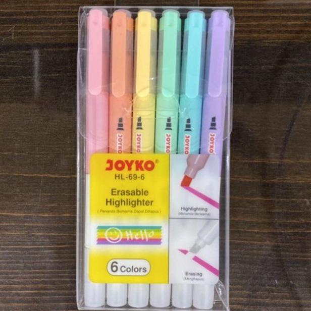 

(GeJ☛) ★★ HL 69 6 Erasable Highlighter / Penanda berwarna bisa dihapus Hl-69-6 HL69 6 Joyko ||Getpromo