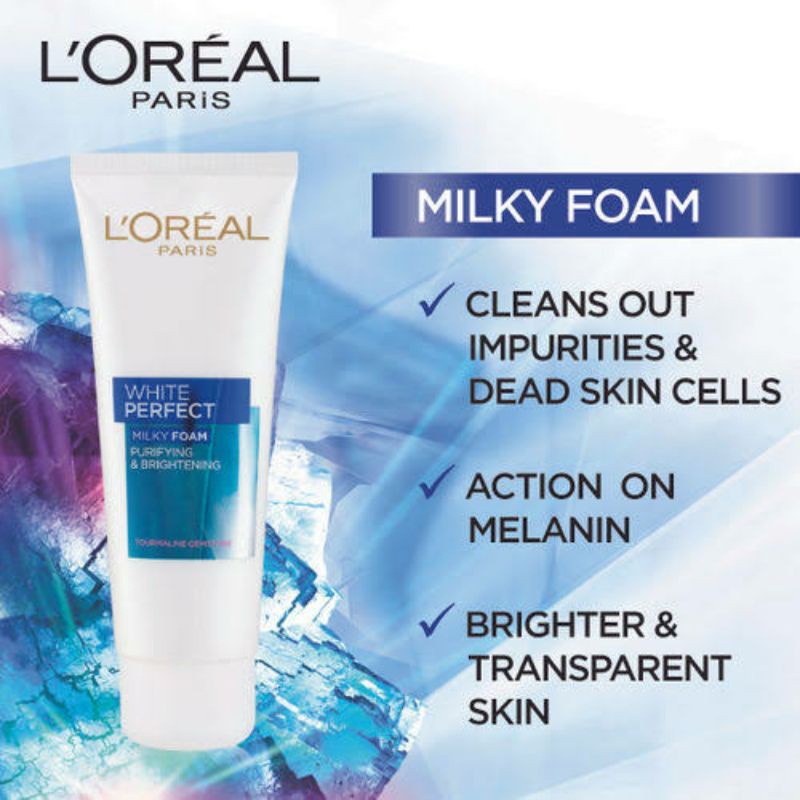 Loreal Paris White AURA Perfect Whip Foam / Scrub Anti Dullness Facial Wash 100ml / Milky Foam 50 ml - Pencuci Wajah BPOM - Sabun Cuci Muka L'oreal Sabun Pembersih Pencuci Wajah Foam Cleanser Pemcuci Face Wash