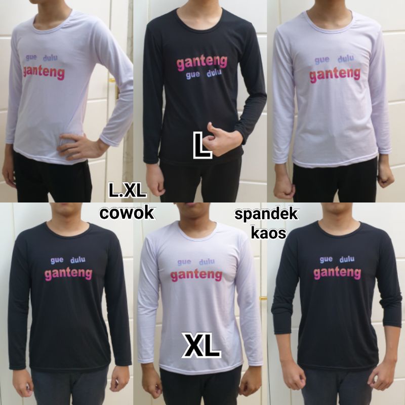 kaos cowok L.XL tgn panjang ganteng spandek kaos