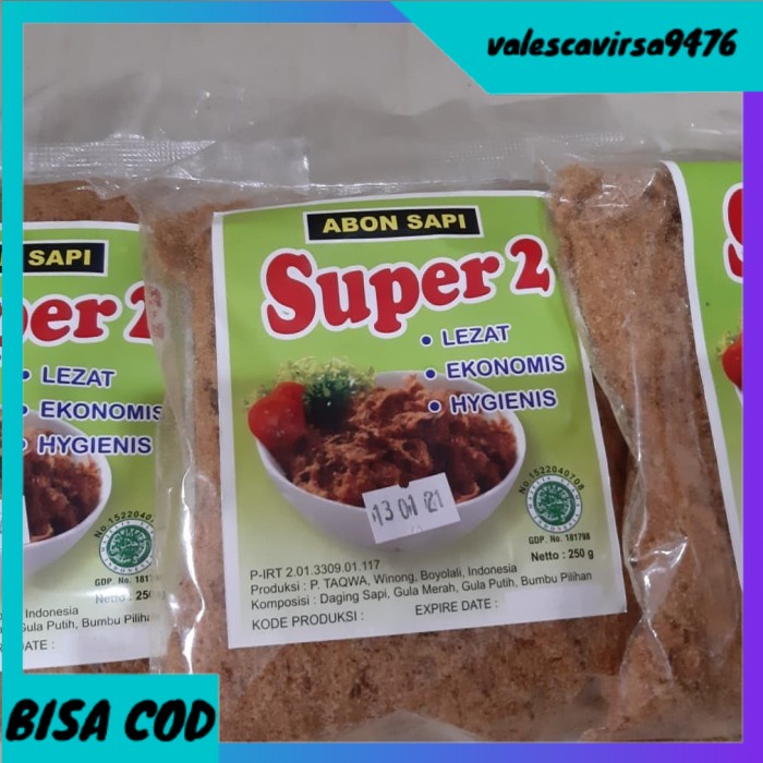 

⭐BISA COD⭐ Abon sapi SUPER 2 Boyolali 250 g.