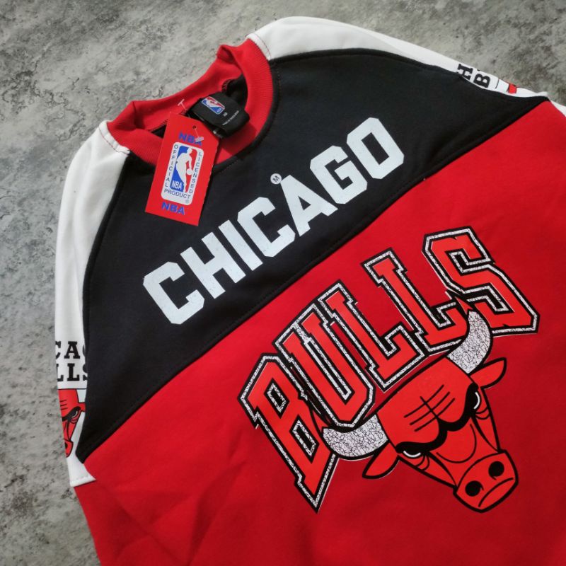 READY!!!!SWEATER CREWNECK CHICAGO BULLS RED FULLTAG&amp;LEBEL PREMIUM