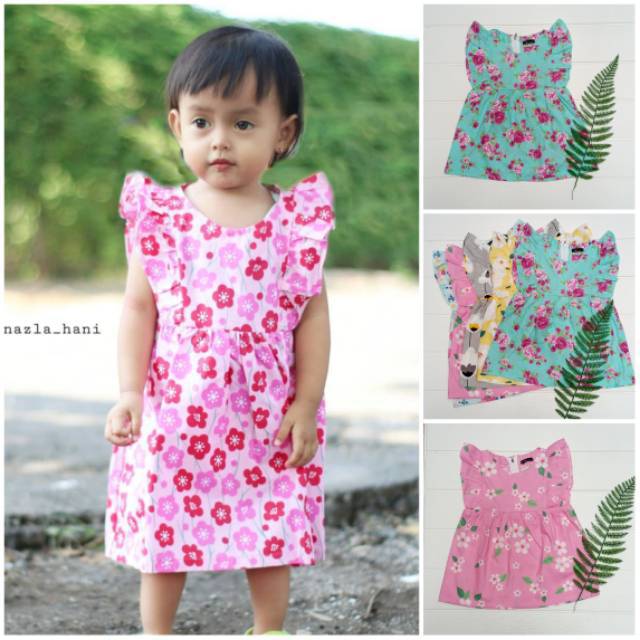 Dress baju  anak  perempuan  usia 1 6  tahun  bahan katun catra 