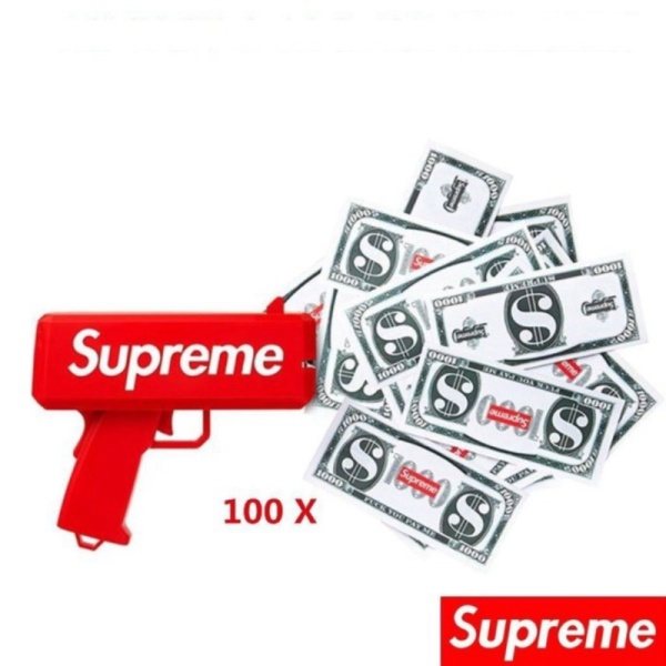 Unik Pistol Murah Merah Uang Mainan Money Tembakan Dollar Anak Gun Supreme