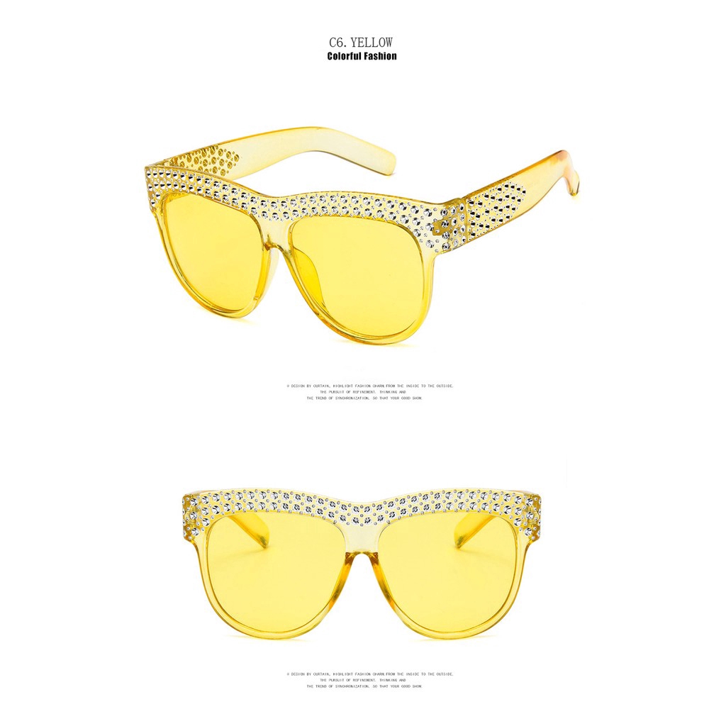 2022 Kacamata Hitam Wanita Hias Berlian Gaya Eropa Amerika Untuk Pesta